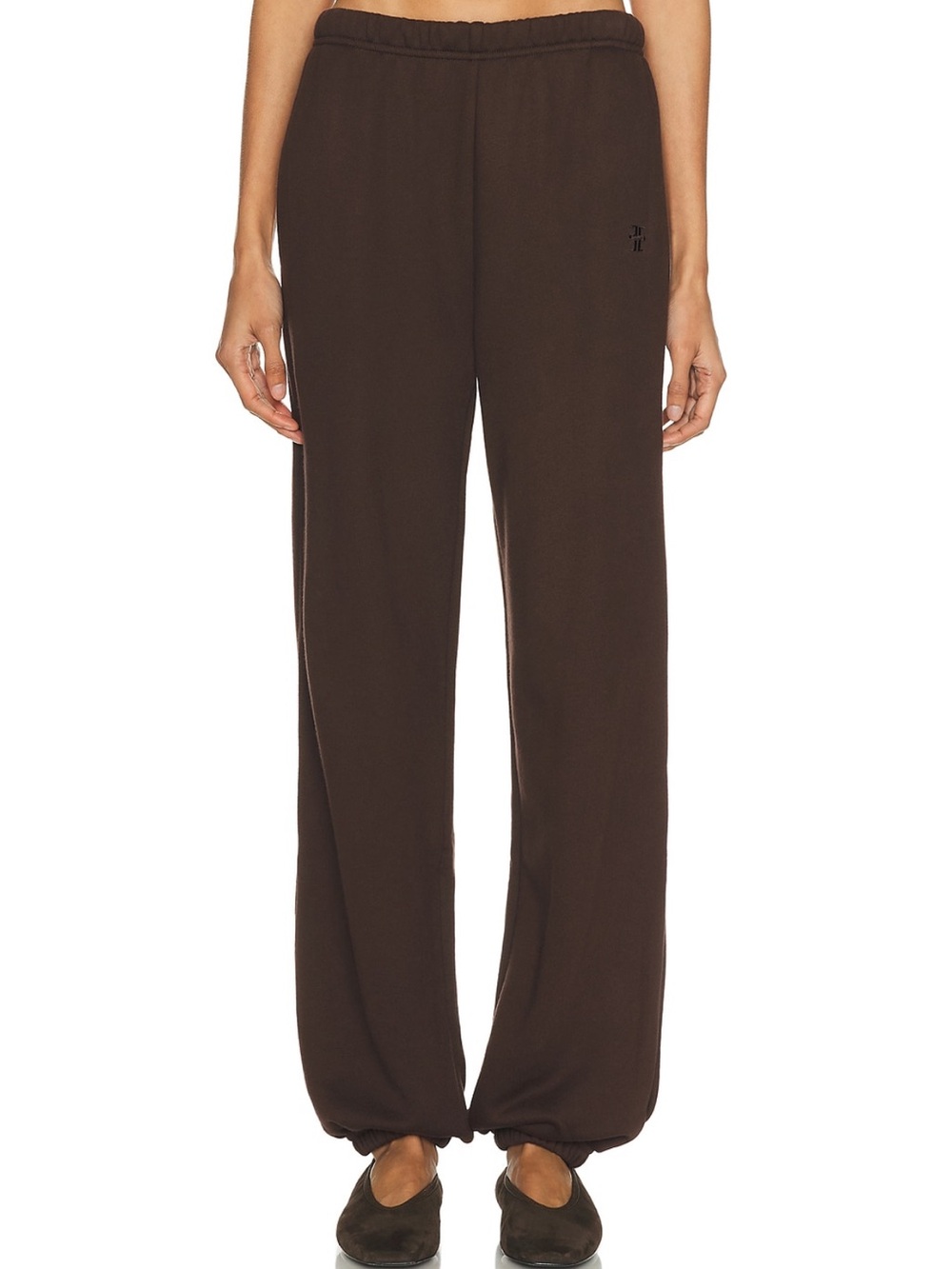 Eterne Brown Relaxed Elastic-Waist Joggers